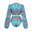 Fashion Suit Polyester Printed Hollow One-piece Swimsuit Overskirt Set