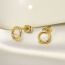 Fashion Gold Titanium Steel Hoop Earrings