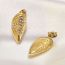 Fashion Gold Titanium Steel Gold-plated Diamond Geometric Stud Earrings
