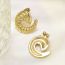 Fashion Gold Stainless Steel Gold Plated Horn Pattern Earrings