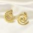Fashion Gold Stainless Steel Gold Plated Horn Pattern Earrings