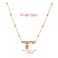 Fashion Golden 2 Copper Inlaid Zircon Letter Mama Boy Love Pendant Bead Necklace