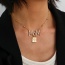 Fashion Gold Copper Inlaid Zircon Letter Mama Cross Pendant Bead Necklace