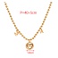Fashion Gold Copper Inlaid Zircon Love Letter Mom Pendant Bead Necklace (3mm)