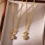 Fashion Golden 2 Copper Inlaid Zircon Love Pendant Ot Buckle Bead Necklace (4mm)