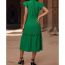 Fashion Green Polyester V-neck Lace Long Skirt