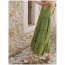 Fashion Green Cotton V-neck Maxi Skirt