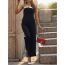 Fashion Black Polyester Tube Top Sleeveless Jumpsuit