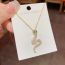 Fashion Silver-zirconia Snake Pendant Necklace (thick Real Gold Plating) Zirconia Snake Pendant Necklace