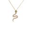 Fashion Silver-zirconia Snake Pendant Necklace (thick Real Gold Plating) Zirconia Snake Pendant Necklace