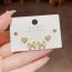 Fashion Cat's Eye Stone Bow Three-piece Set (thick Real Gold Color-preserving) Cat's Eye Bow Love Stud Earrings Set Of 6
