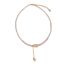 Fashion Pink Crystal Pearl Tassel Necklace (thick Real Gold Plating) Crystal Pearl Tassel Pendant Necklace