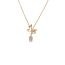 Fashion Gold-butterfly Zircon Square Diamond Necklace (thick Real Gold Plating) Butterfly Set With Zirconia Square Diamond Pendant Necklace