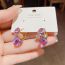 Fashion Purple Zircon Geometric Diamond Earrings (thick Real Gold Plating) Zirconia Geometric Stud Earrings