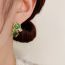 Fashion Green Zircon Geometric Diamond Earrings (thick Real Gold Plating) Zirconia Geometric Stud Earrings