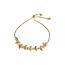 Fashion Zircon Color Leaf Adjustable Bracelet (thick Real Gold Plating) Zirconia Leaf Adjustable Bracelet