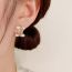 Fashion White Oil Dripping Cross Earrings (thick Real Gold Plating) Oil Dripping Cross Earrings