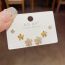 Fashion Gold - Zircon Snowflake Three-piece Set (thick Real Gold Plating) Zirconia Flower Stud Earrings Set Of 6
