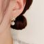 Fashion Zircon Flower Pearl Earrings (thick Real Gold Plating) Zirconia Pearl Flower Stud Earrings