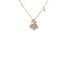 Fashion Silver-zircon Flower Planet Necklace (thick Real Gold Plating) Zirconia Flower Planet Pendant Necklace