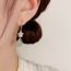 Fashion Zircon Flower Imitation Jade Drop Ear Hooks (thick Real Gold Plating) Zirconium Flower Drop Earrings