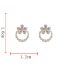 Fashion Zircon Flower Pearl Hoop Earrings (thick Real Gold Plating) Zirconia Flower Pearl Hoop Earrings