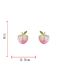 Fashion Pink Oil-drip Peach Earrings (thick Real Gold Plating) Oil-drip Peach Earrings