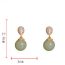 Fashion Zircon Drop-shaped Green Bead Earrings (thick Real Gold Plating) Zirconia Drop Bead Earrings