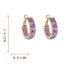 Fashion Zircon Geometric Earrings (thick Real Gold Plating) Zirconia Geometric Earrings