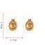 Fashion Silver-metal Geometric Circle (thick Real Gold Plating) Metal Geometric Circle Stud Earrings