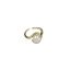 Fashion Silver-zirconia Pearl Ring (thick Real Gold Plating) Zirconia Pearl Open Ring