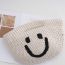 Fashion Top Width 30cm Height 25cm Woven Cotton Smiley Tote Bag