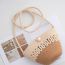 Fashion Contrasting Colors Pearl Button Woven Cotton Hollow Cross-body Bag