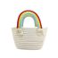 Fashion White Small Rainbow Bag Cotton Woven Rainbow Children's Handbag