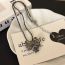 Fashion Silver Metal Diamond Bow Five-pointed Star Necklace