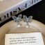 Fashion Silver Alloy Diamond Butterfly Pearl Earrings