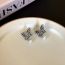 Fashion Silver Alloy Diamond Butterfly Pearl Earrings