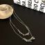 Fashion Silver Double Layer Bamboo Beaded Necklace