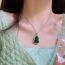 Fashion Necklace-green Copper Inlaid Zirconium Gourd Necklace