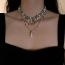 Fashion Section B Metal Pentagram Double Pearl Necklace
