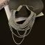 Fashion Silver Alloy Diamond Multi-layer Necklace