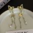 Fashion Gold Crystal Butterfly Earrings