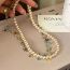 Fashion Gold Double Pearl Beaded Shell Necklace