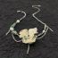 Fashion Silver Three-dimensional Flower Asymmetrical Necklace