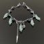 Fashion Silver Flower And Leaf Tassel Necklace