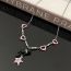 Fashion Silver Alloy Dripping Oil Kitten Star Hollow Love Necklace