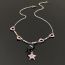 Fashion Silver Alloy Dripping Oil Kitten Star Hollow Love Necklace