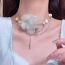 Fashion A Necklace Organza Three-dimensional Flower Pearl Necklace