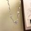 Fashion Silver Copper Diamond Flower Pearl Necklace