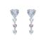 Fashion Silver Copper Diamond Love Earrings